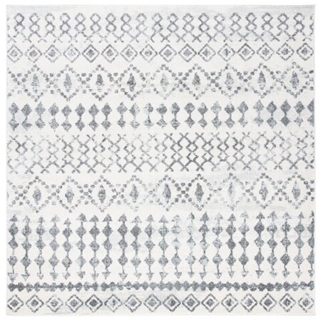 Safavieh 6 ft. 7 in. x 6 ft. 7 in. Mercer 400 Contemporary Square Power Loomed Rug - Ivory & Gray MRE420A-7SQ